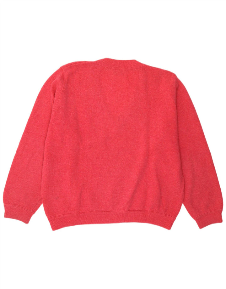 Sweter damski Sisley Oversize z dekoltem w kształcie litery V, UK 14, średni róż