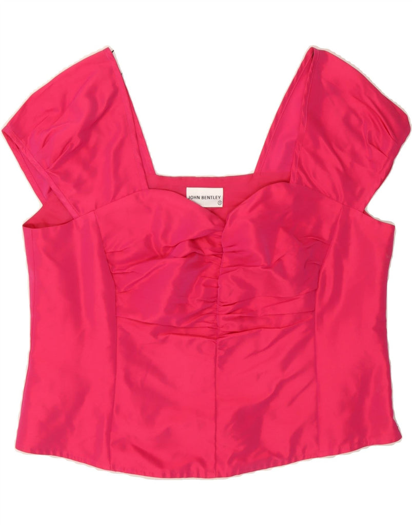 JOHN BENTLEY Womens Crop Top UK 16 Large  Pink Polyester Vintage John Bentley and Second-Hand John Bentley from Messina Hembry 