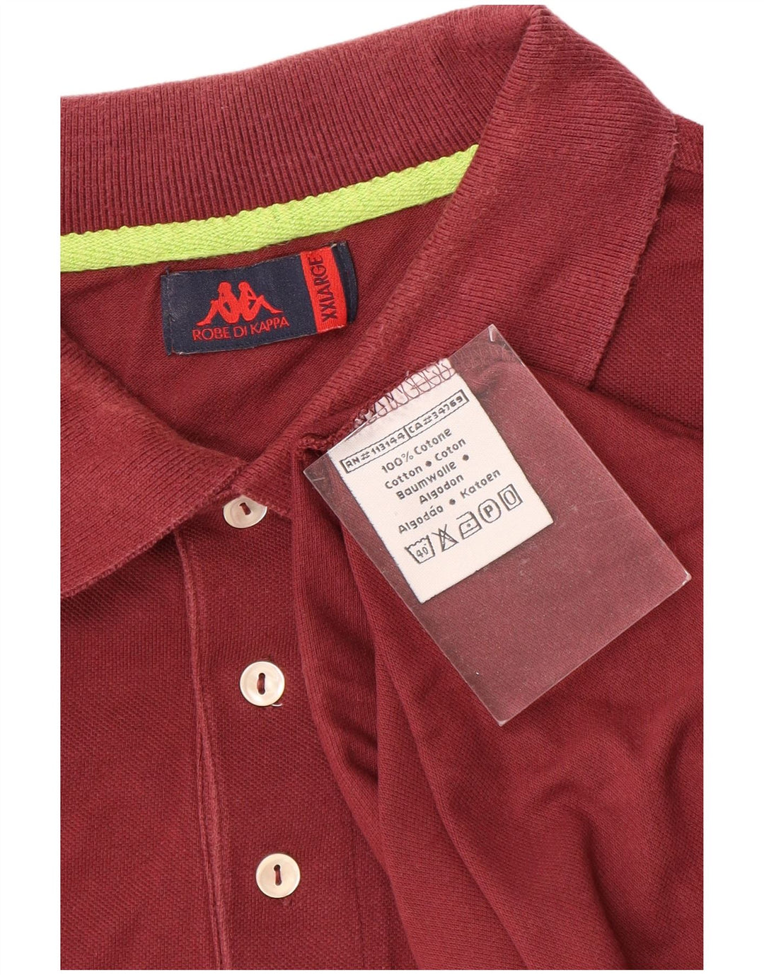 Męska koszulka polo KAPPA 2XL Bordowa bawełna