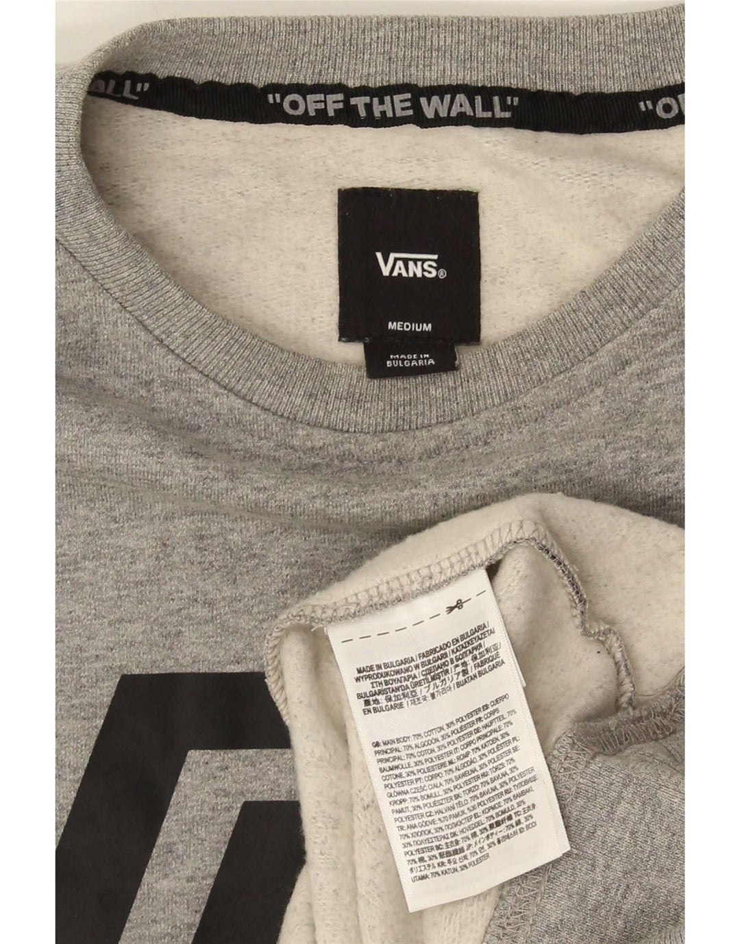 Męski sweter z grafiką Vans, średnioszary, bawełniany