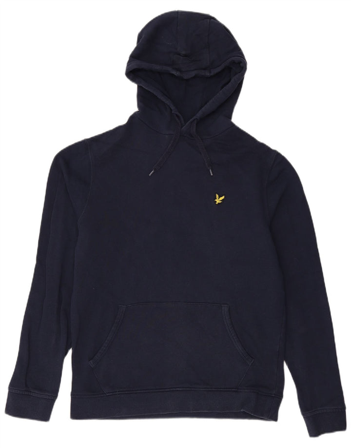 Męski sweter z kapturem LYLE & SCOTT, średni granatowy, bawełniany