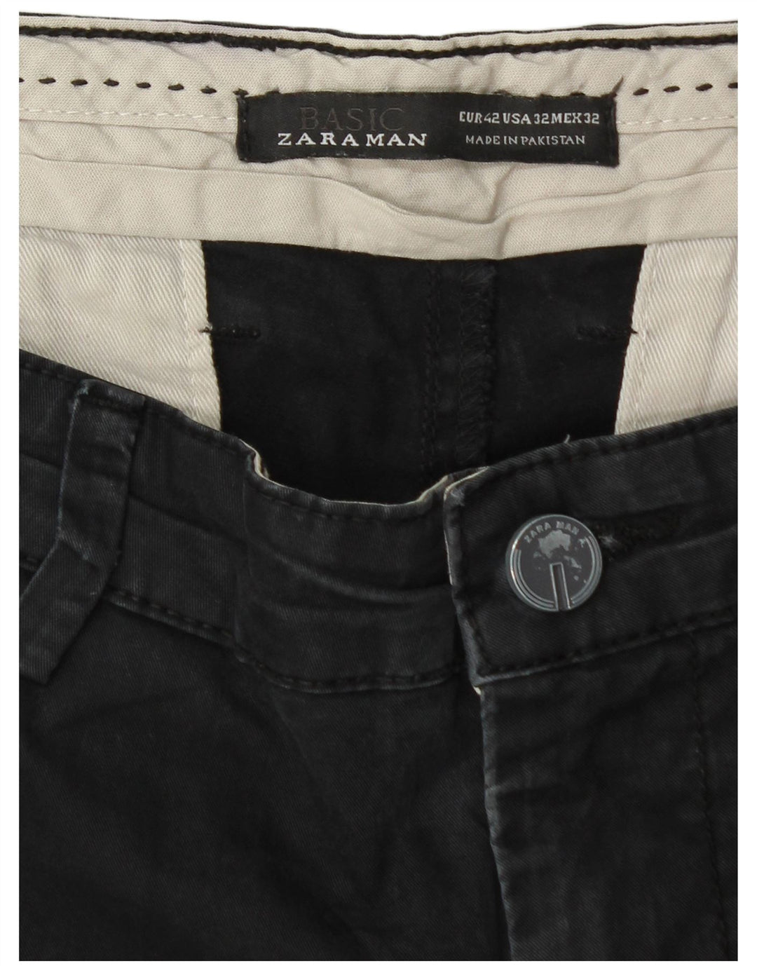 Męskie spodnie chino Zara EU 42 Large W32 L33 Black