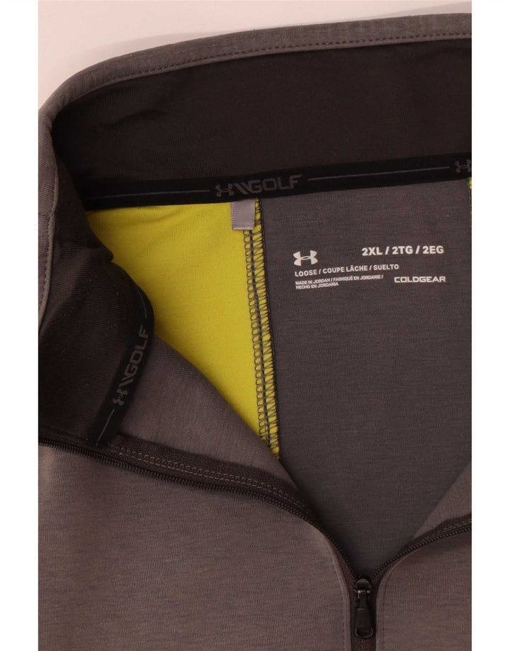 Męski dres Under Armour Cold Gear, bluza z kapturem 2XL, szary, blok kolorów