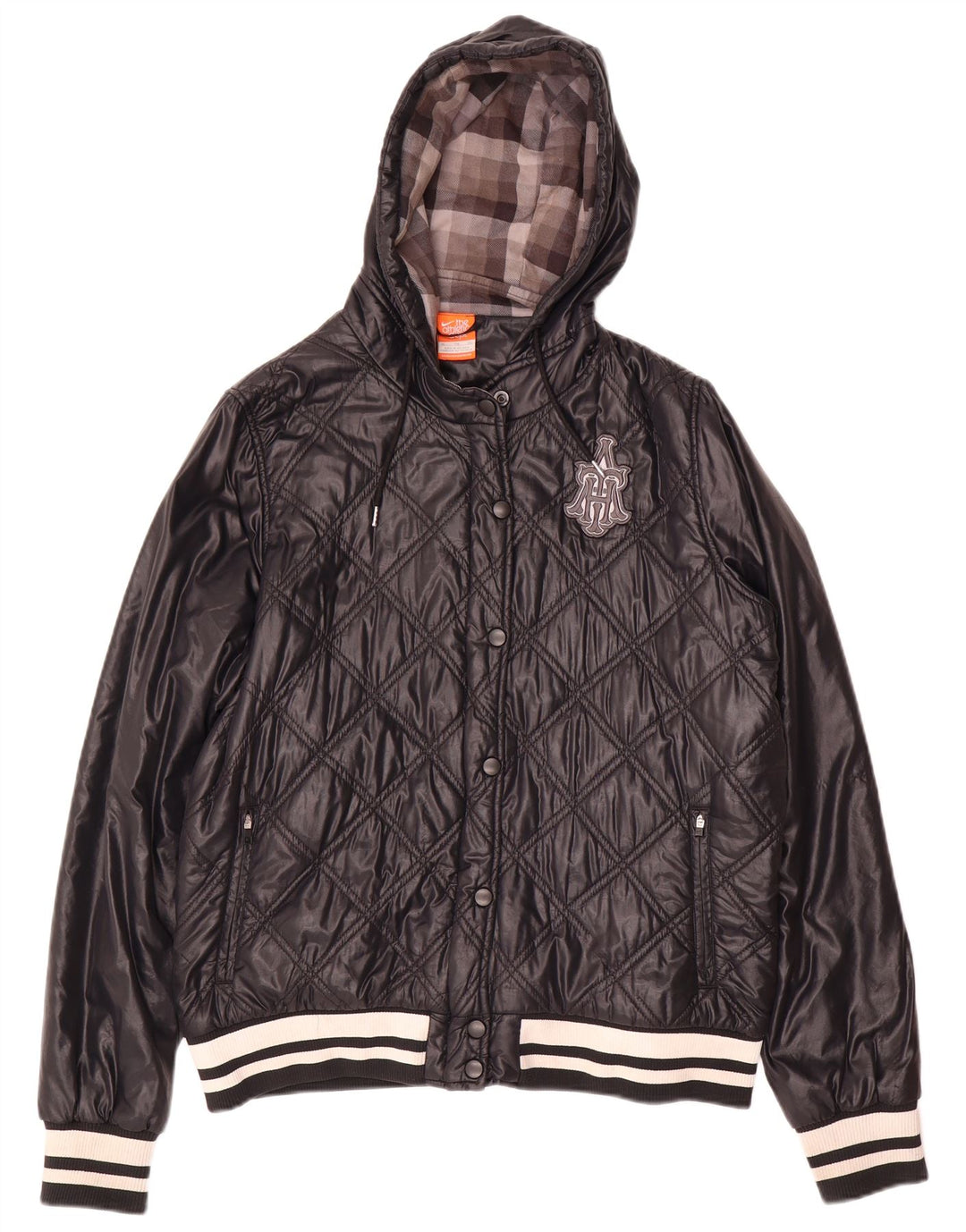Damska pikowana kurtka z kapturem Nike UK 18 XL, czarny nylon