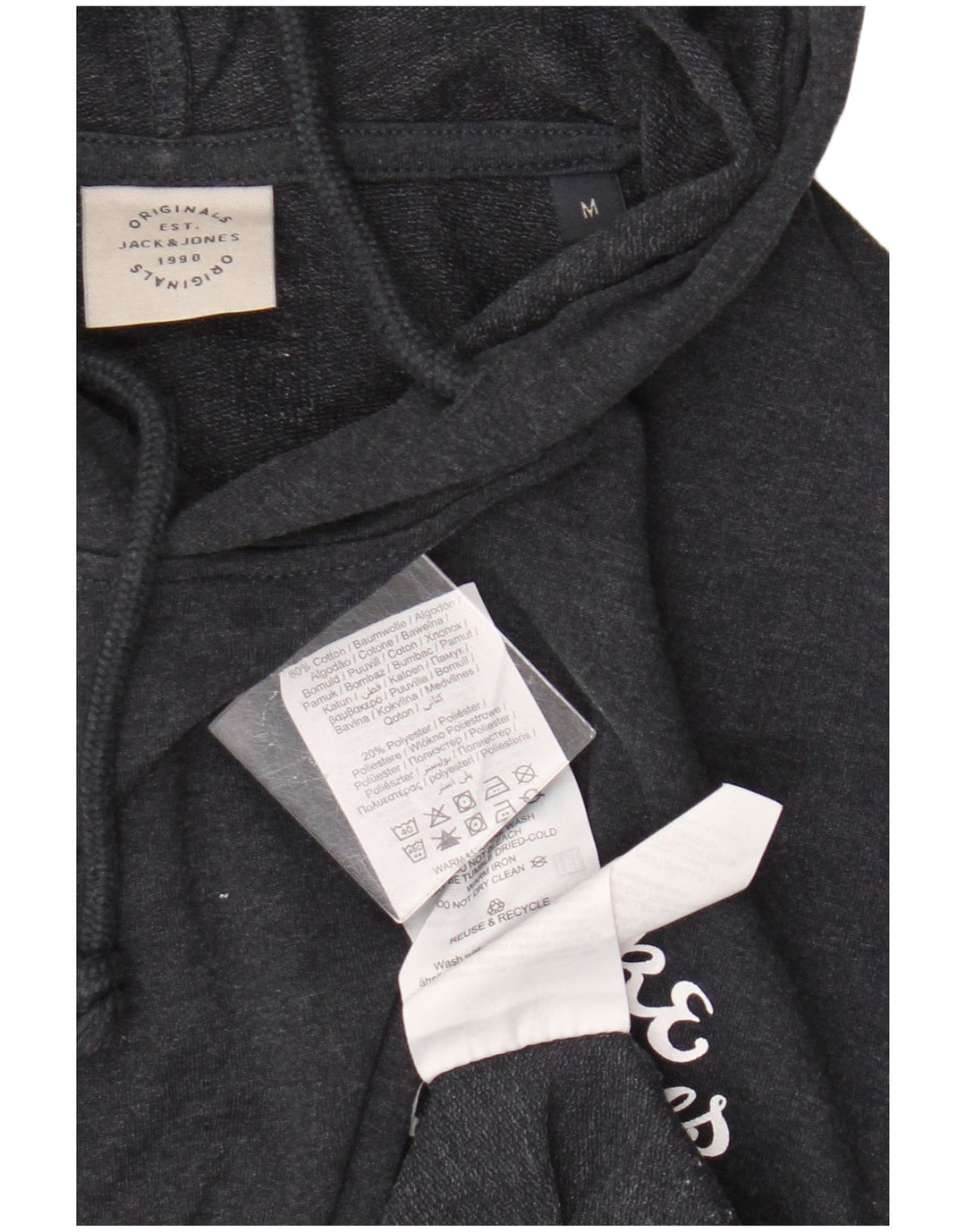 Męski sweter z kapturem Jack & Jones, średni granatowy, bawełniany