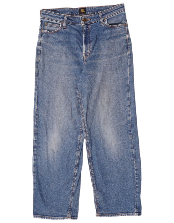 Damskie jeansy Lee Crop Wide Leg W29 L26 Niebieskie bawełniane
