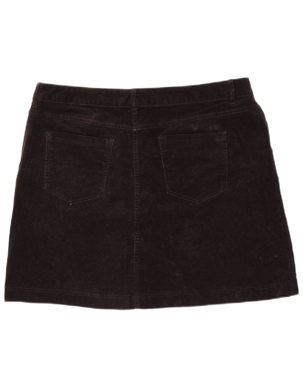 MARKS & SPENCER Damska mini spódniczka sztruksowa UK 18 XL W36 Czarna bawełna