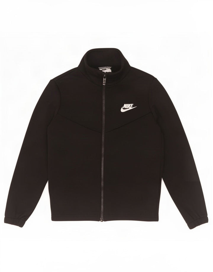 Chłopięca kurtka dresowa Nike z grafiką, 8-9 lat, mała, czarna, poliestrowa