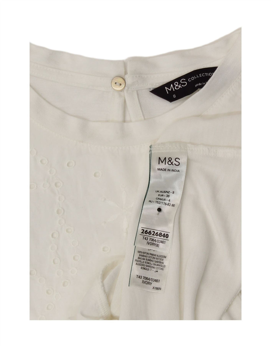 Bluzka damska Marks & Spencer Top UK 8 Small White Modal
