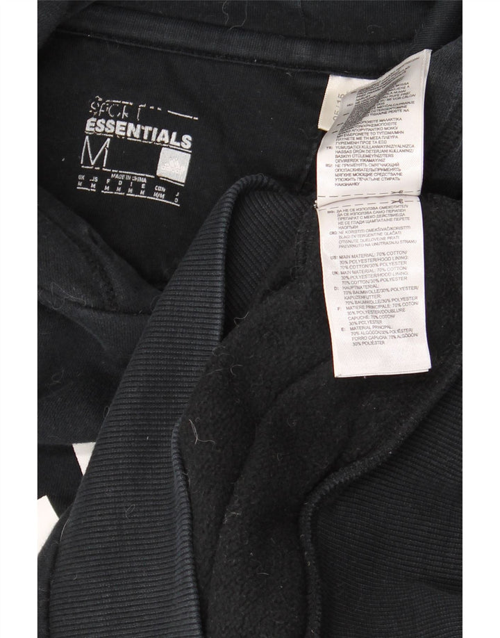 Męski sweter z kapturem ADIDAS z grafiką, średniej wielkości, czarny, bawełniany