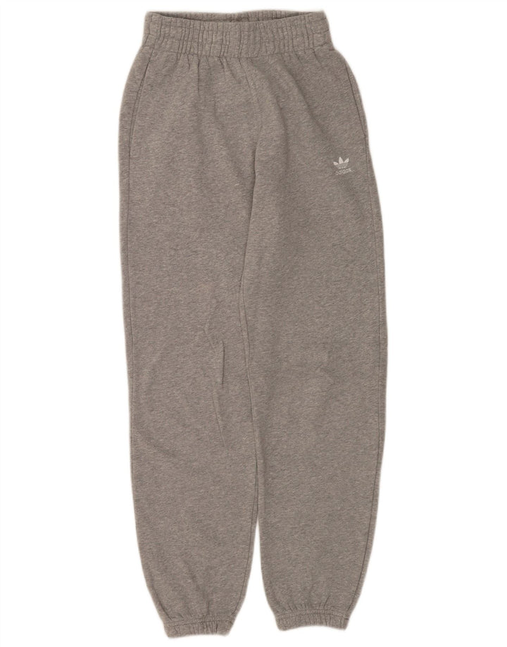 Damskie spodnie dresowe ADIDAS Joggers UK 4 XS Szara bawełniana nakrapiana