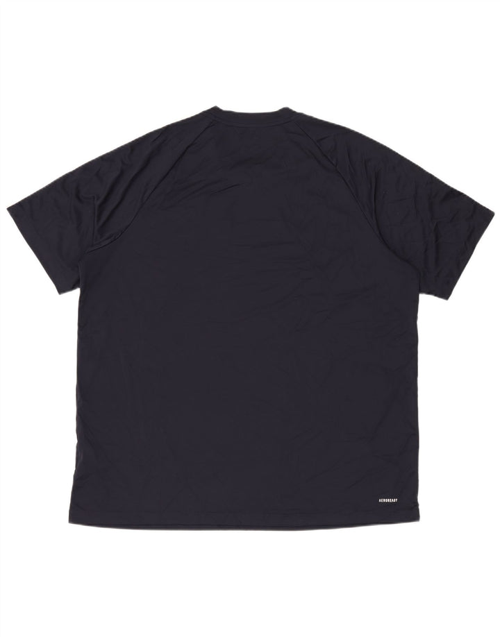 T-shirt męski Adidas Aeroready Top 2XL granatowy poliester