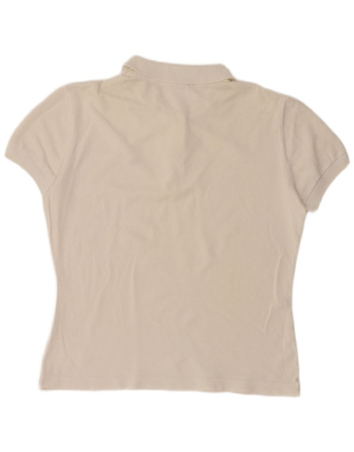 Damska koszulka polo Lacoste, rozmiar 46 XL, biała, bawełniana