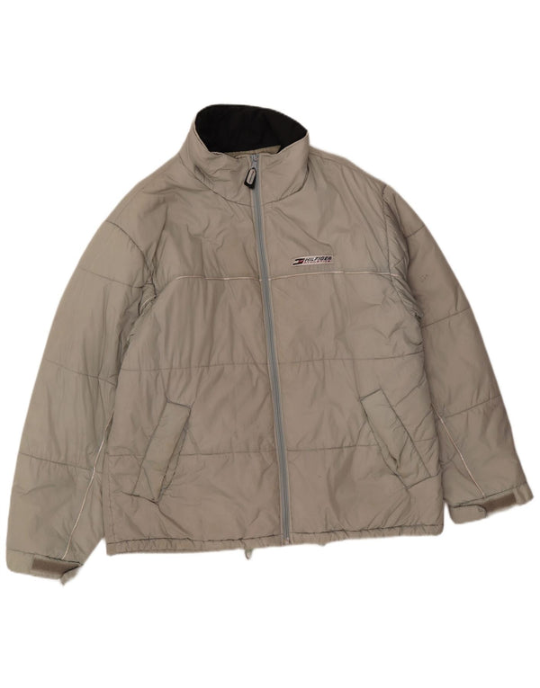 Męska wyściełana kurtka Tommy Hilfiger UK 40, duża, szary nylon