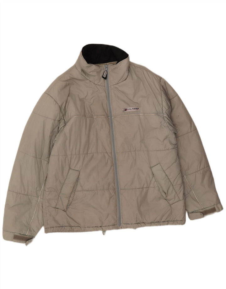 Męska wyściełana kurtka Tommy Hilfiger UK 40, duża, szary nylon