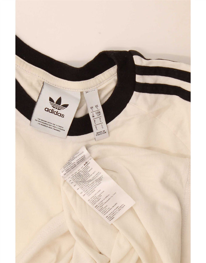 Adidas Męska Koszulka Top Mała Biała Bawełna