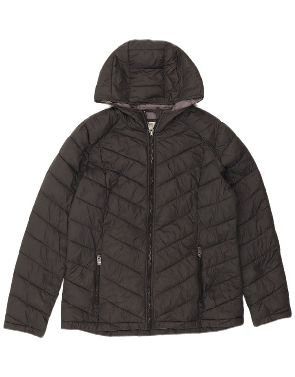 Damska ocieplana kurtka z kapturem Fat Face UK 14, duża, szara nylonowa