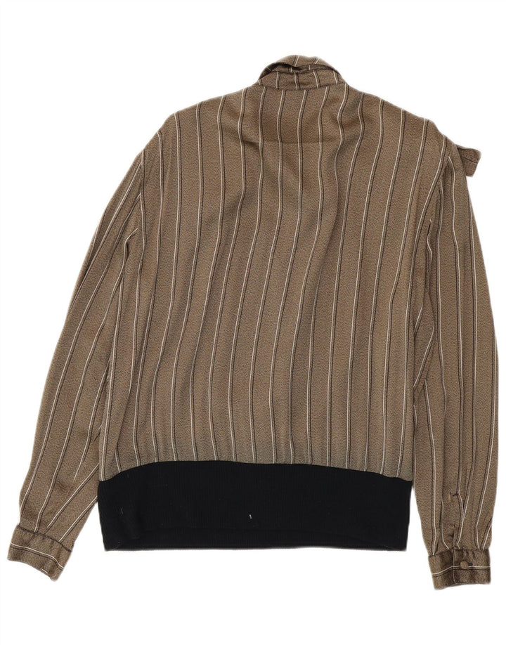 Damska bluzka wojskowa oversize w stylu vintage IT 44 w średnie paski khaki