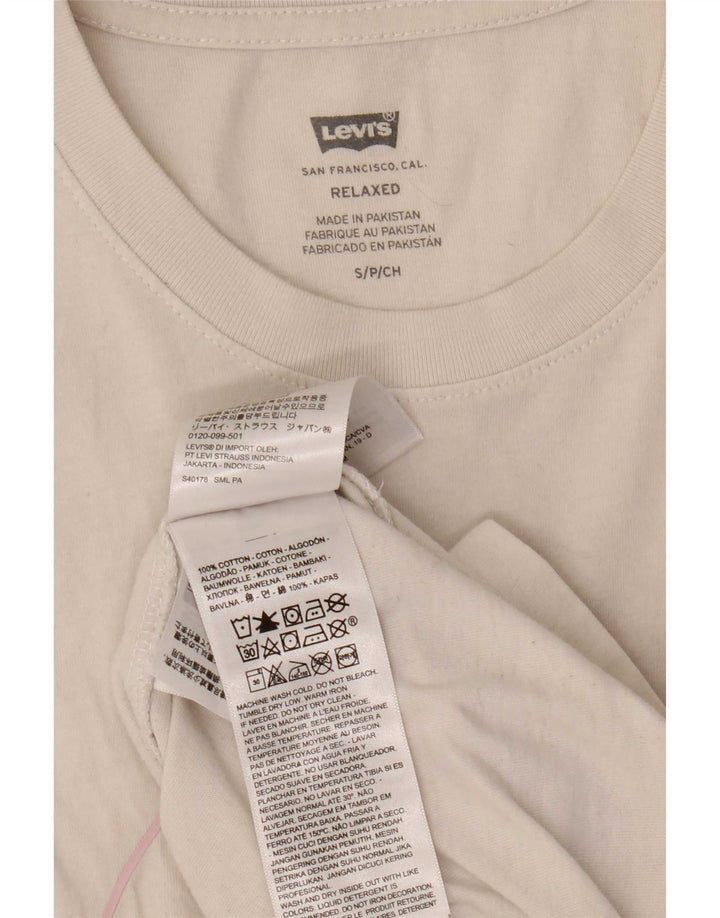 Męski T-shirt z grafiką Levi's o swobodnym kroju, mały, biały, bawełniany