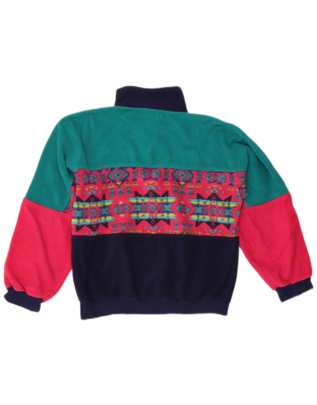 Męski sweter polarowy Aesse Polartec z zamkiem błyskawicznym, średniej wielkości, wielobarwny, geometryczny