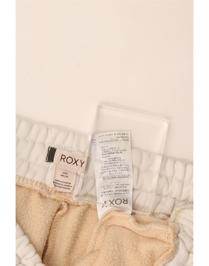 Męskie spodnie dresowe Roxy z grafiką, duże beżowe bloki kolorów