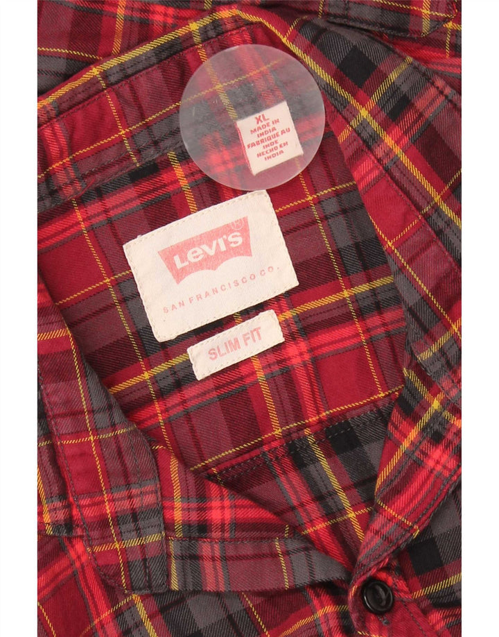 Męska koszula flanelowa Levi's Slim Fit XL w czerwoną kratkę