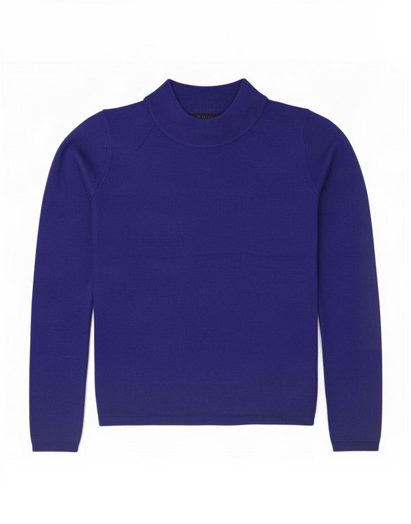 Marks & Spencer Damski sweter z golfem UK 8, mały, niebieski akryl