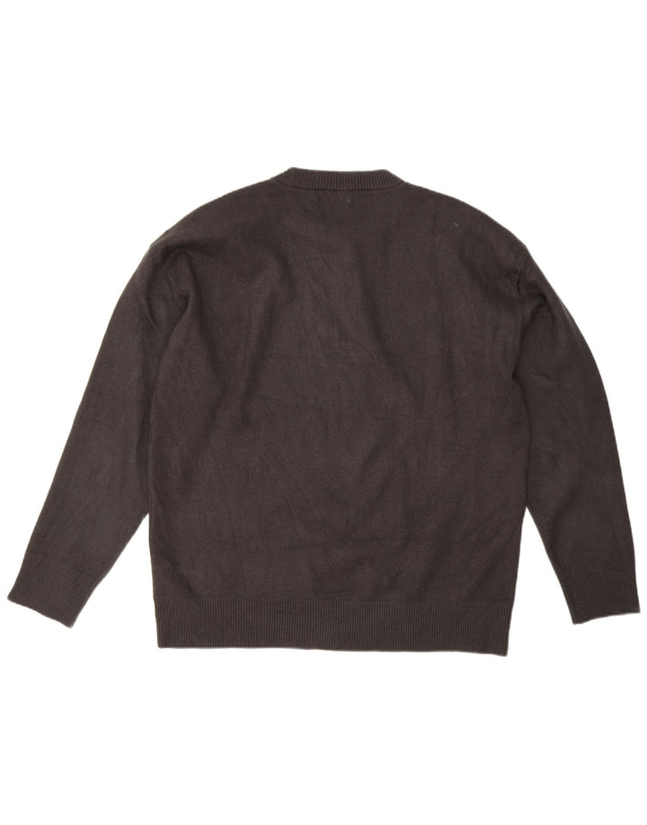 Męski sweter z okrągłym dekoltem Zara, duży, szary, wiskoza