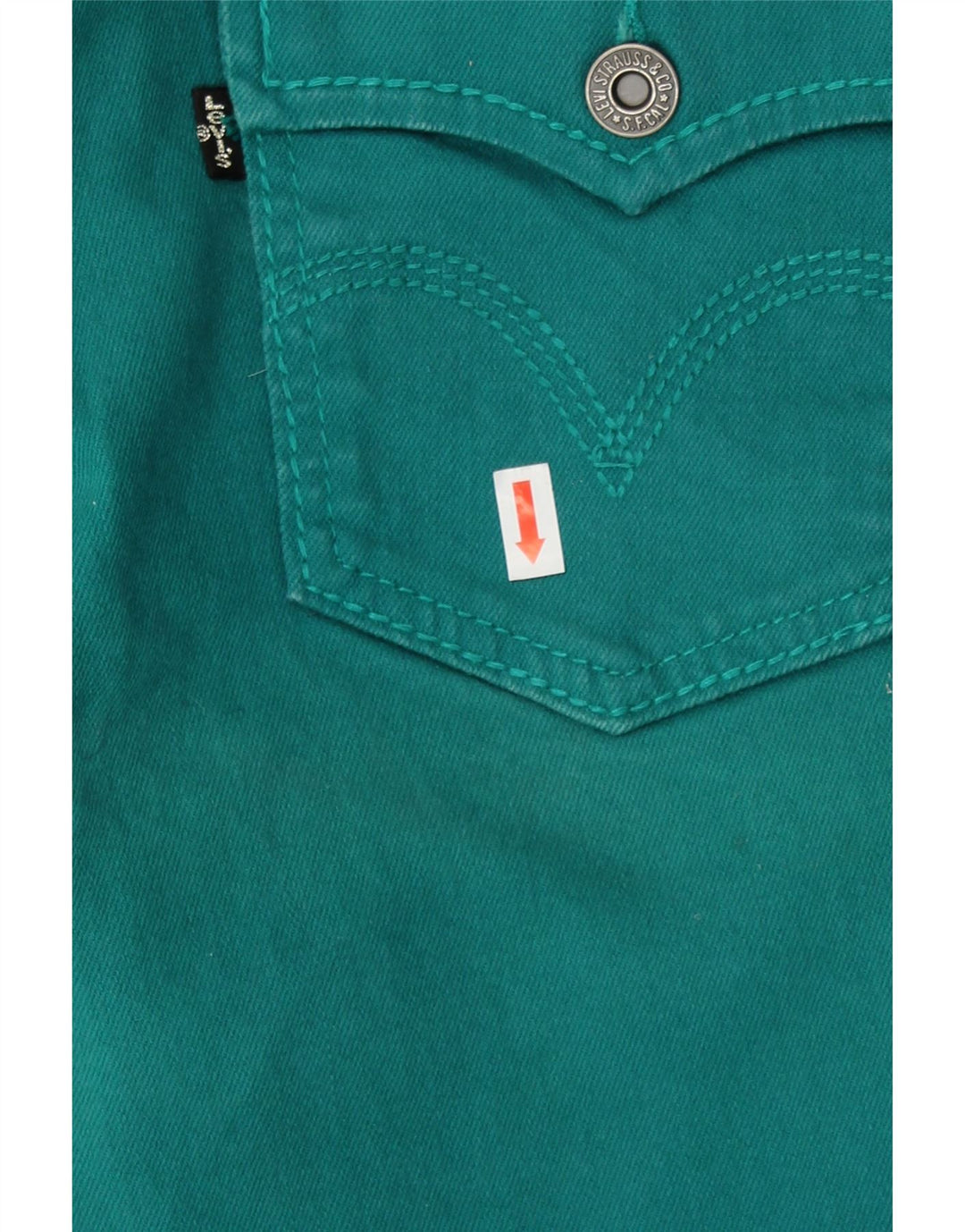 LEVI'S Womens Capri Jeans US 10 Large W30 L18 Turquoise Cotton Vintage Levi's and Second-Hand Levi's from Messina Hembry 