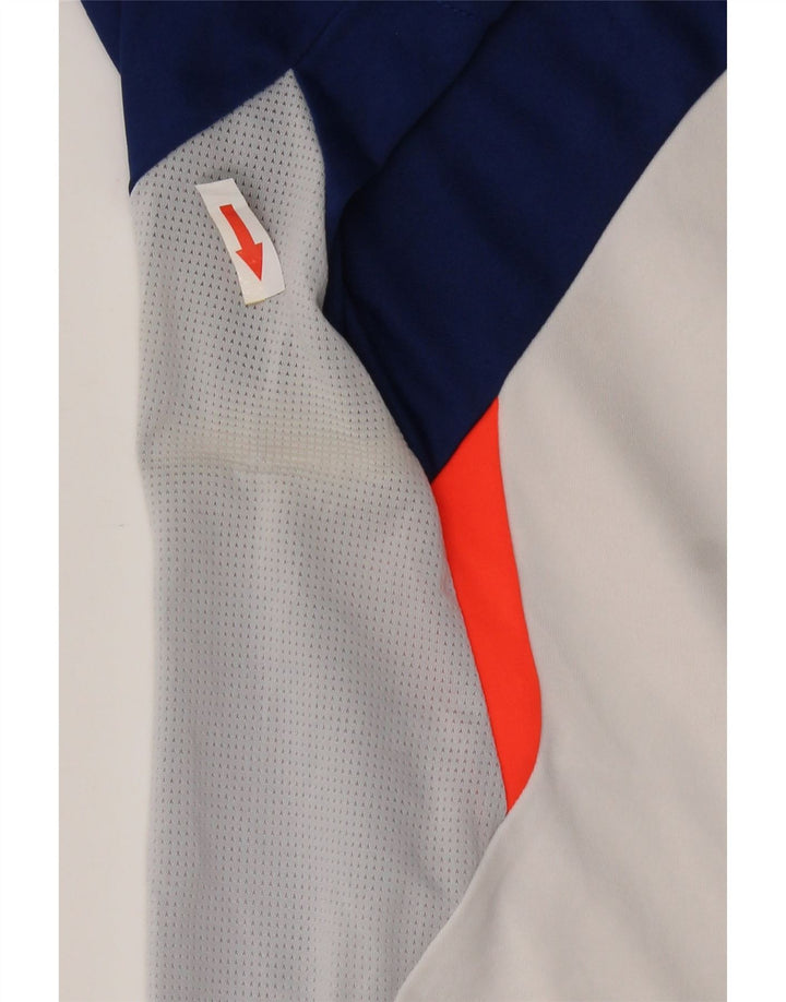 Adidas Męski T-shirt Top Średni Biały Poliester z blokami kolorów