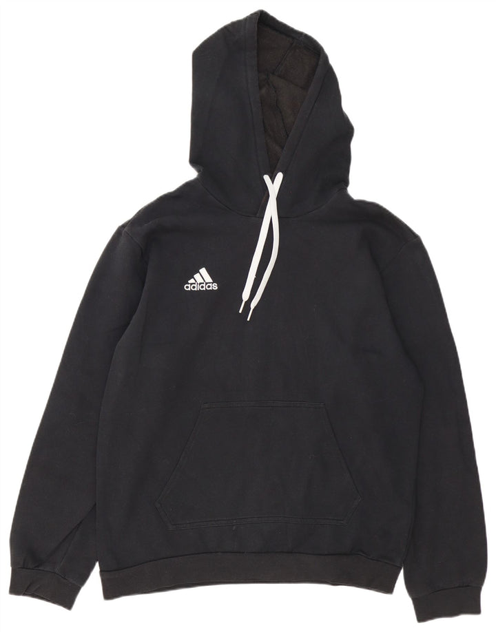 Męska bluza z kapturem Adidas, średnia czarna bawełna