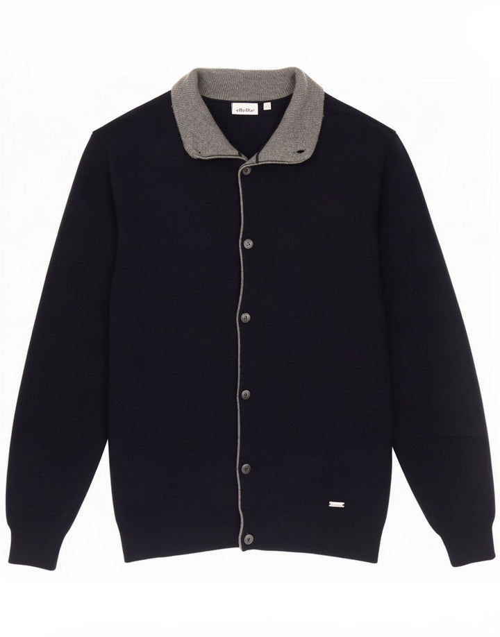 Ellesse Męski sweter kardigan, duży, granatowy, wełniany