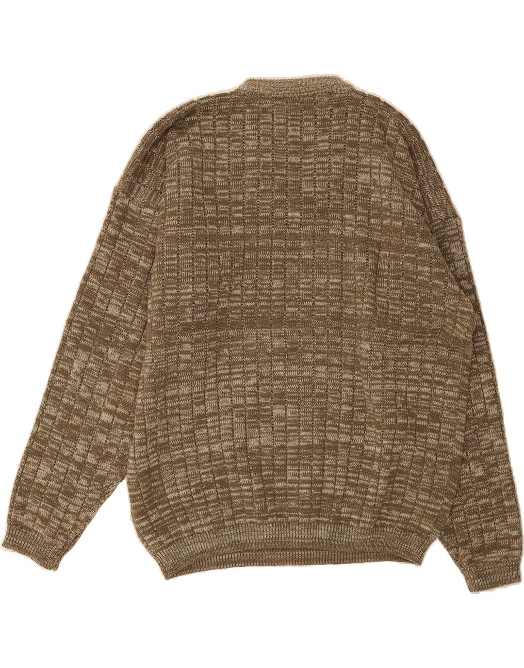 OAK RIDGE Mens V-Neck Jumper Sweater XL Beige Flecked Vintage Oak Ridge and Second-Hand Oak Ridge from Messina Hembry 