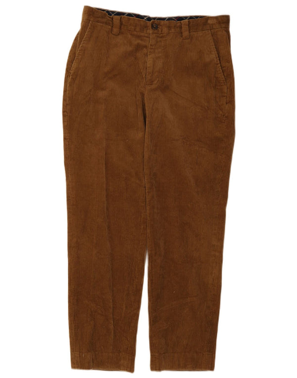 Brooks Brothers Męskie Clark Proste sztruksowe spodnie W34 L30 Brązowa bawełna
