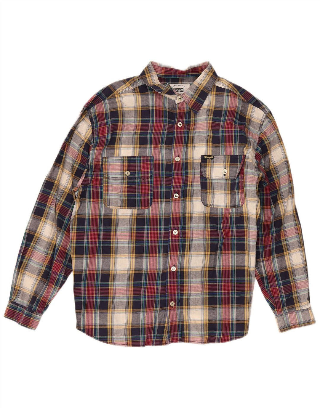 Wrangler Chłopięca koszula flanelowa 15-16 lat XL, wielokolorowa, bawełniana w kratę