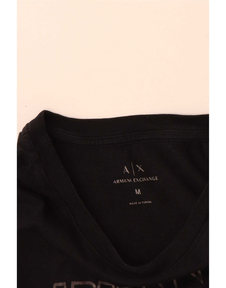 Damska koszulka z grafiką Armani Exchange Top UK 14 Medium Black