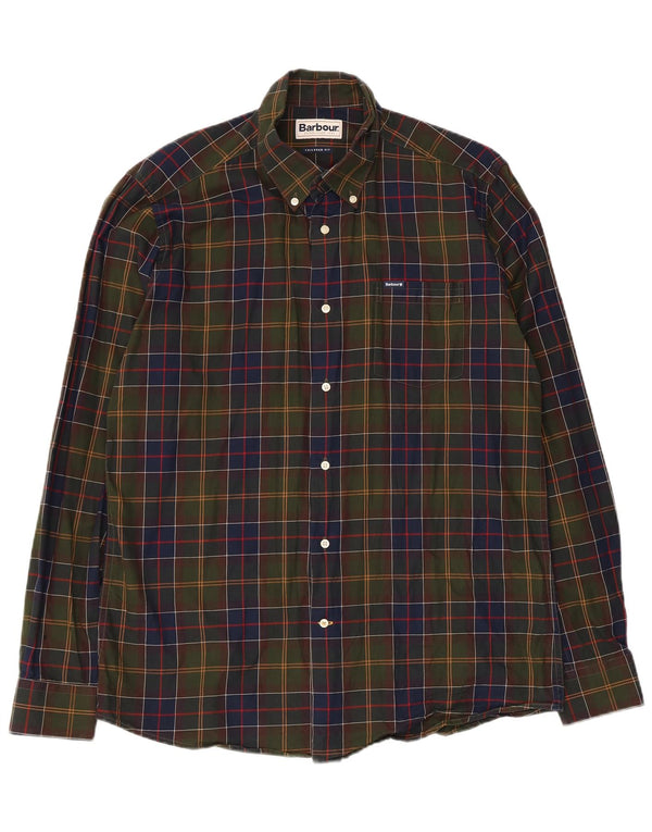 Koszula męska Barbour o dopasowanym kroju, duża, bawełniana w kratę khaki