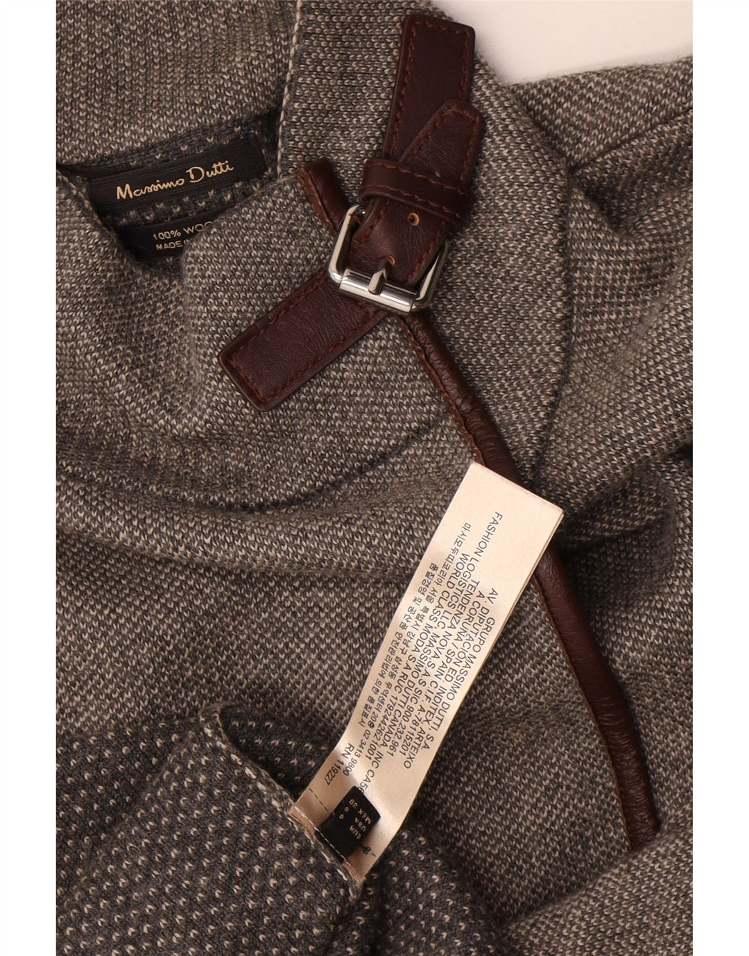 Damski sweter oversize Massimo Dutti z rękawem 3/4, UK 10, mały szary