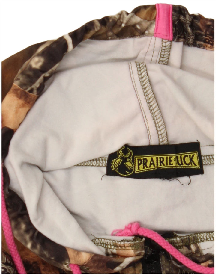 Sweter damski LONGLEAF CAMO z kapturem i zamkiem UK 14, średni beż, kamuflaż