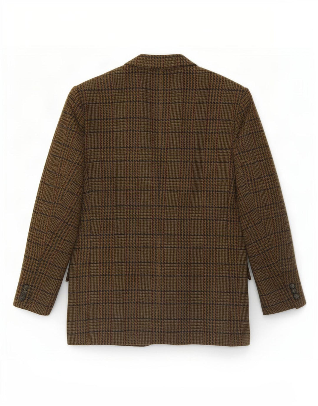 Vintage męska marynarka zapinana na 2 guziki IT 54 2XL Khaki, wełna w pepitkę