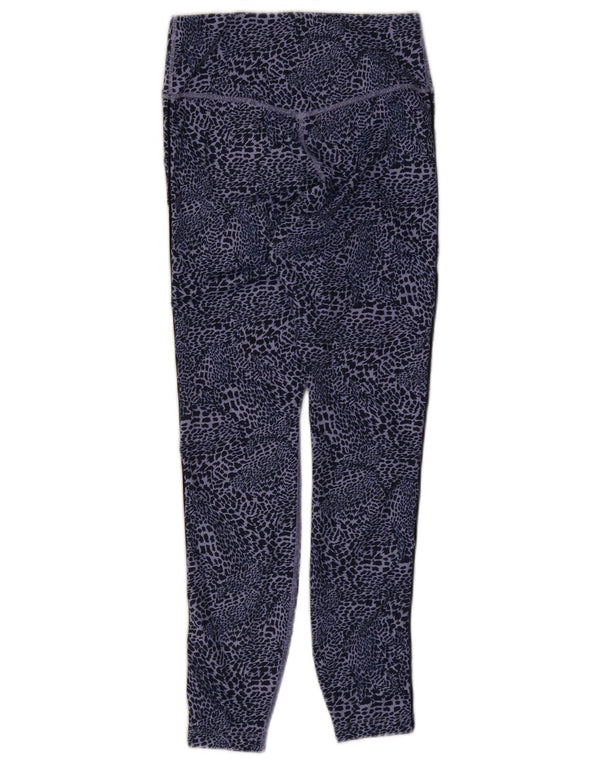 Damskie legginsy Nike Dri Fit UK 8, małe, niebieskie, poliestrowe z nadrukiem zwierzęcym