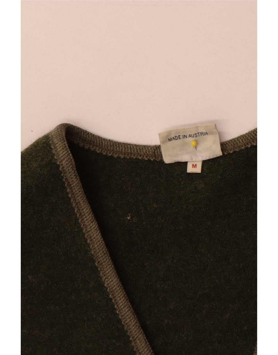 Kamizelka damska Vintage UK 14, średnia wełna khaki