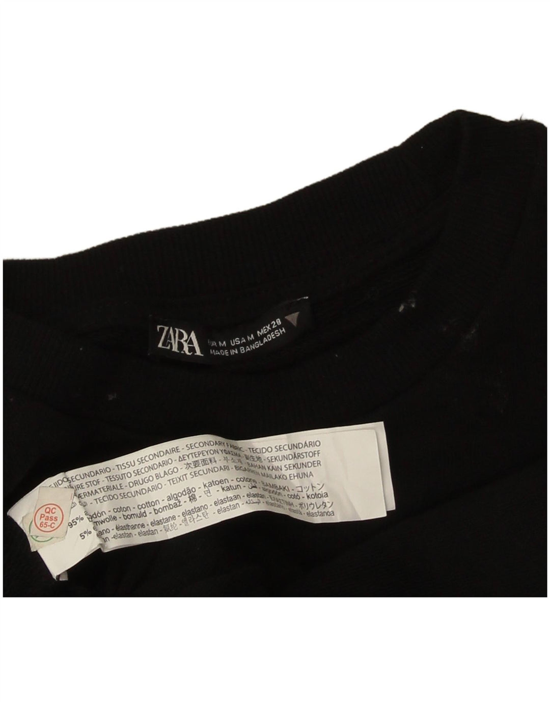 Damska bluza Zara Crop Jumper UK 14, średnia czarna bawełna