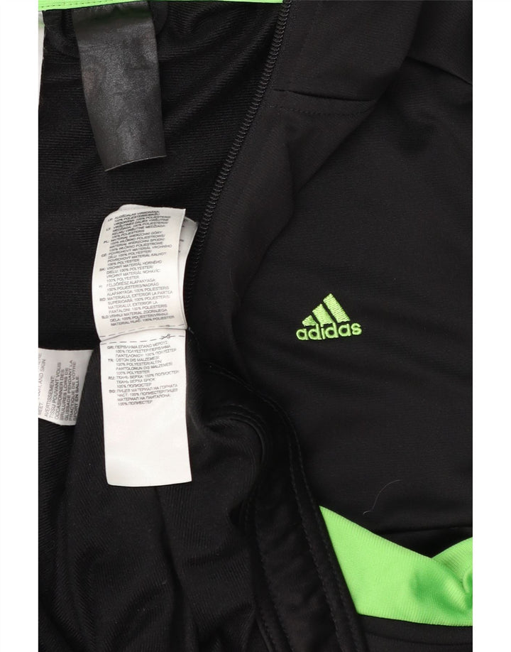 Adidas Męska bluza dresowa, mała, czarna, poliestrowa z blokami kolorów