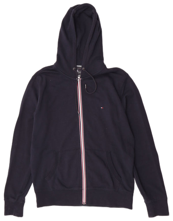 Męski sweter z kapturem i zamkiem błyskawicznym Tommy Hilfiger o regularnym kroju, duży, granatowy