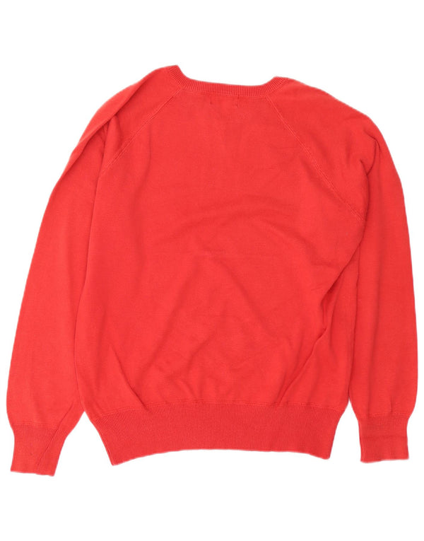 SERGIO TACCHINI Męski sweter z dekoltem w kształcie litery V, średnio czerwony, bawełniany