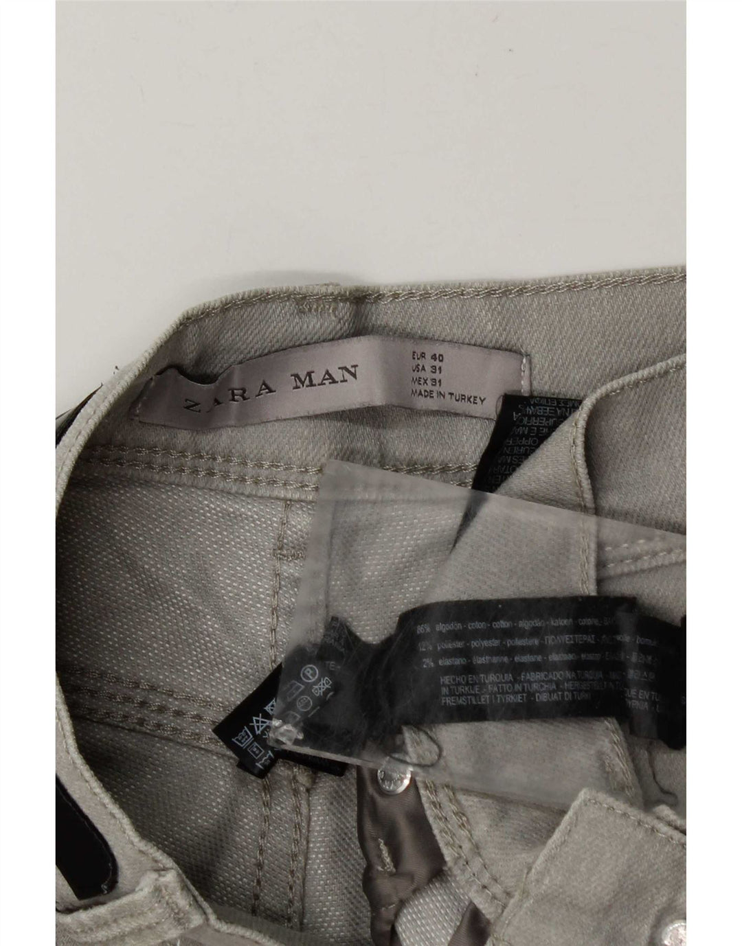 Męskie jeansy slim fit Zara EU 40 Medium W31 L30 Szara bawełna