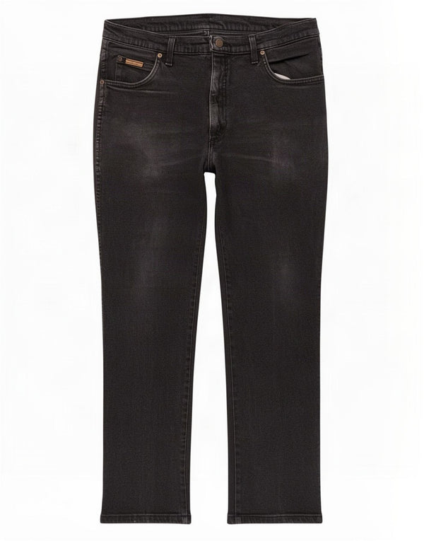 Męskie jeansy Wrangler Texas Stretch Straight W38 L30 Czarna bawełna