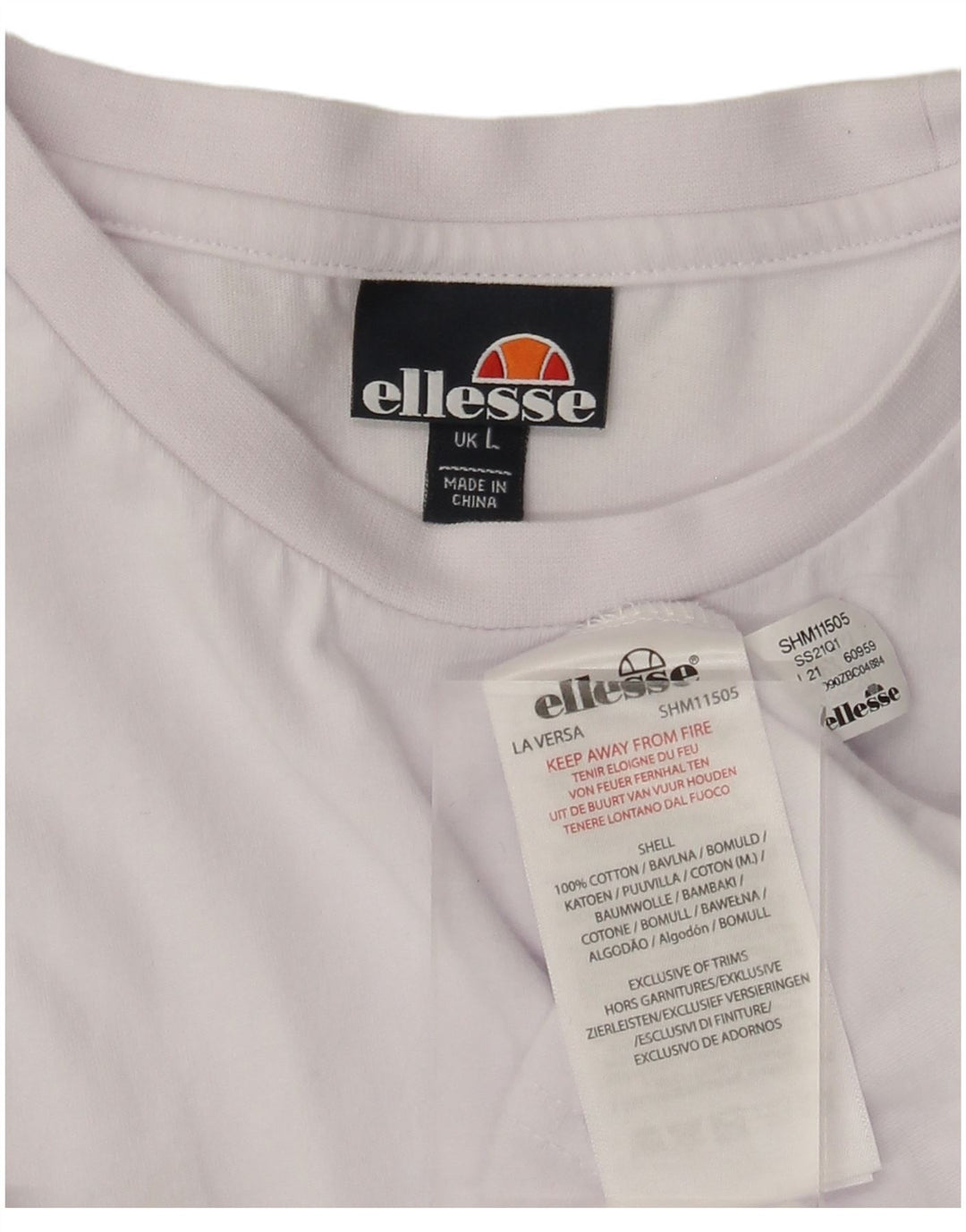 T-shirt męski Ellesse, duży, biały, bawełniany z blokami kolorów