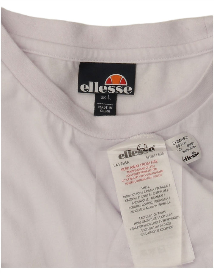 T-shirt męski Ellesse, duży, biały, bawełniany z blokami kolorów
